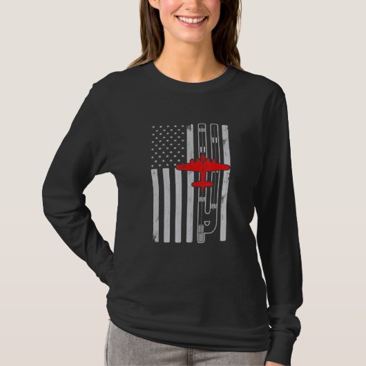 B-17 Amerikaanse vliegbaan vliegend vliegtuig T-shirt (Voorkant)