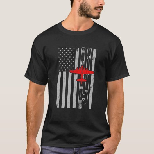 B-17 Amerikaanse vliegbaan vliegend vliegtuig T-shirt (Voorkant)