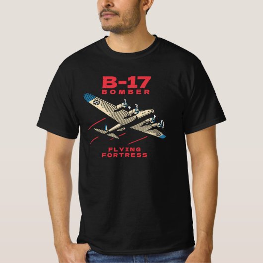 B-17 Bomber WW2 Plane Retro  T-shirt (Voorkant)