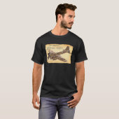 B 17 Bomber WWII Flying Fortress Diagram T-shirt (Voorkant volledig)