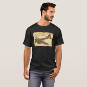 B 17 Bomber WWII Flying Fortress Diagram T-shirt (Voorkant volledig)
