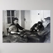 B-17 Bomberpiloten die kaarten spelen Poster (Voorkant)