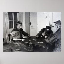 B-17 Bomberpiloten die kaarten spelen