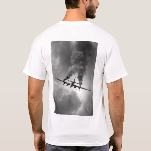 B-17 bommenwerper in Steep Dive Aviation Enthusi T-shirt (Achterkant)