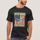 B-17 Flying Fortress Airplane USAF Vliegtuig Bombe T-shirt (Voorkant)
