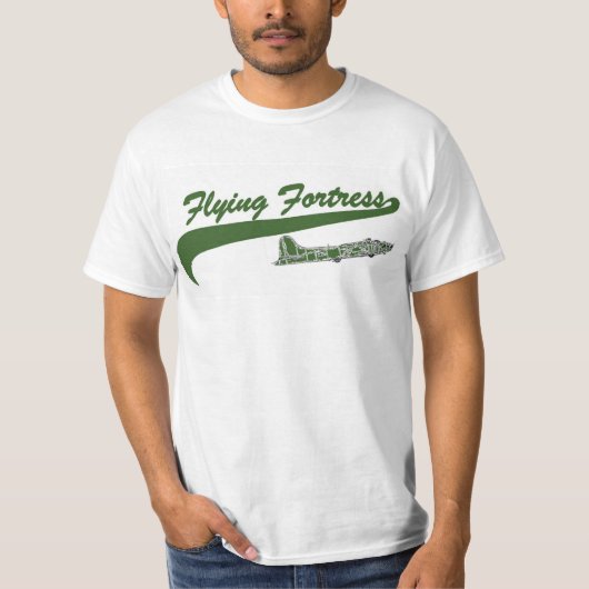 B 17 Flying Fortress Baseball Style T Shirt Green (Voorkant)