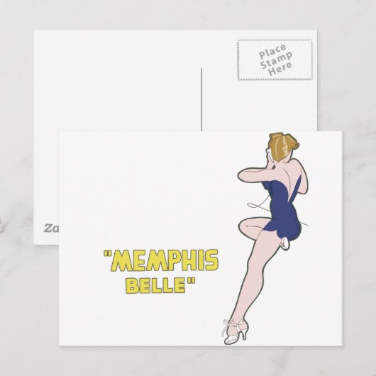 B-17 Flying Fortress Memphis Belle Nose Art Briefkaart (Voorkant / Achterkant)