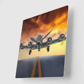 B-17 FLYING FORTRESS TAKEFFING VIERKANTE KLOK (Hoek)