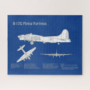 B-17 Flying Fortress - Vliegtuigblauwdruk ABD Legpuzzel