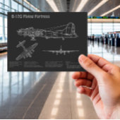 B-17 Flying Fortress - Vliegtuigblauwdruk Plannen Briefkaart