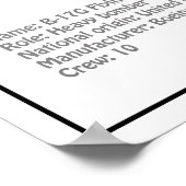 B-17 Flying Fortress - Vliegtuigblauwdruk Plannen  Poster (Hoek)