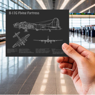 B-17 Flying Fortress - Vliegtuigblauwdrukplannen P Briefkaart