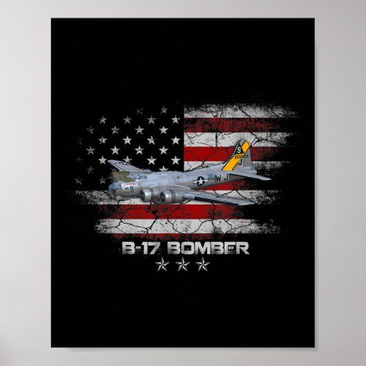 B-17 Flying Fortress World War 2 Bomber Warplane Poster (Voorkant)