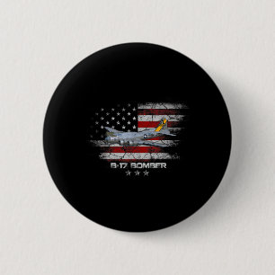 B-17 Flying Fortress World War 2 Bomber Warplane Ronde Button 5,7 Cm