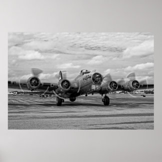 B-17 maakt zich klaar voor een vlucht poster