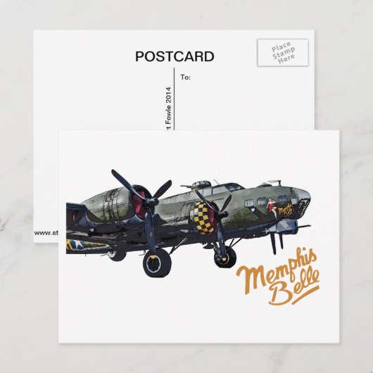 B-17 Memphis Belle Briefkaart (Voorkant / Achterkant)