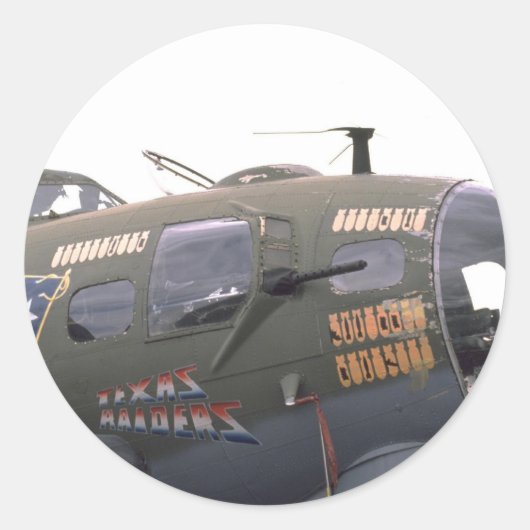 B-17 neus art ronde sticker (Voorkant)