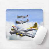 B-17 P-47 P-51 MOUSEPAD MUISMAT (Met muis)