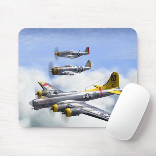 B-17 P-47 P-51 MOUSEPAD MUISMAT (Met muis)