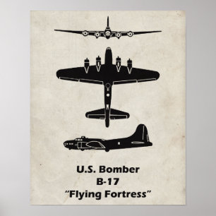 B-17 Poster van het vliegdekvliegtuig voor vliegen