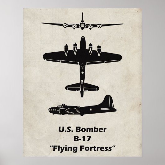 B-17 Poster van het vliegdekvliegtuig voor vliegen (Voorkant)