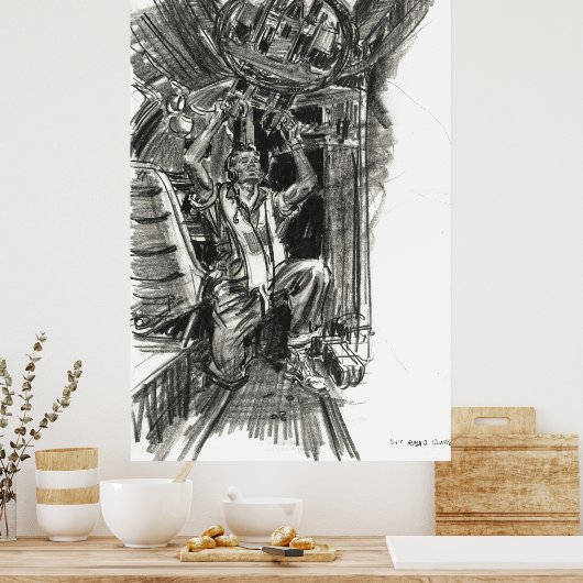 B-17 Radio Gunner 1942 Poster (Keuken)