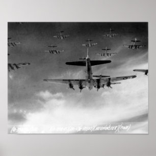 B-17 s in formatie boven Duitsland Poster