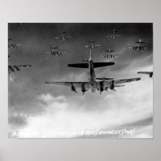 B-17 s in formatie boven Duitsland Poster