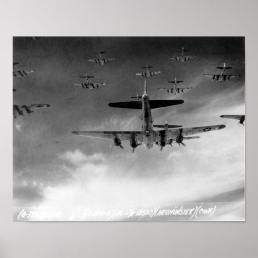 B-17 s in formatie boven Duitsland Poster (Voorkant)