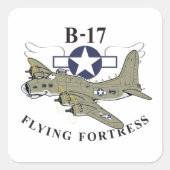 B-17 VIERKANTE STICKER (Voorkant)