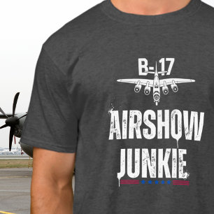 B-17 Vintage Vliegtuig Luchtshow Junkie Luchtvaart T-shirt