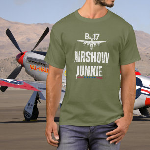 B-17 Vintage Vliegtuig Luchtshow Junkie Luchtvaart T-shirt