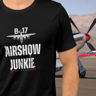 B-17 Vintage Vliegtuig Luchtshow Junkie Luchtvaart Tri-Blend Shirt