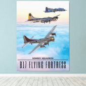 B-17 Vliegen FORT BOMMENWERPER SQUADRON Canvas Afdruk (Insitu (Houten vloer))
