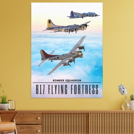 B-17 Vliegen FORT BOMMENWERPER SQUADRON Canvas Afdruk (Insitu (Woonkamer))