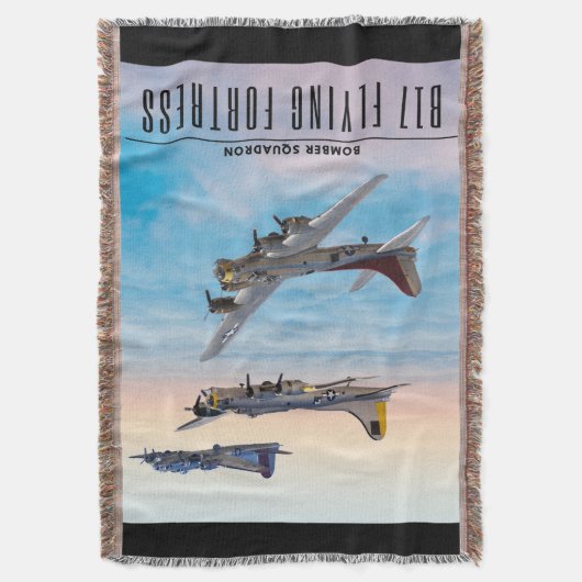 B-17 Vliegen FORT BOMMENWERPER SQUADRON Deken (Voorkant Verticaal)