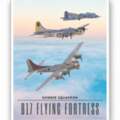 B-17 Vliegen FORT BOMMENWERPER SQUADRON Sticker (Voorkant)