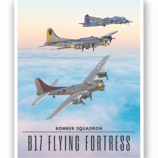 B-17 Vliegen FORT BOMMENWERPER SQUADRON Sticker (Voorkant)