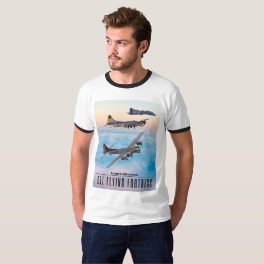 B-17 Vliegen FORT BOMMENWERPER SQUADRON T-shirt (Voorkant volledig)