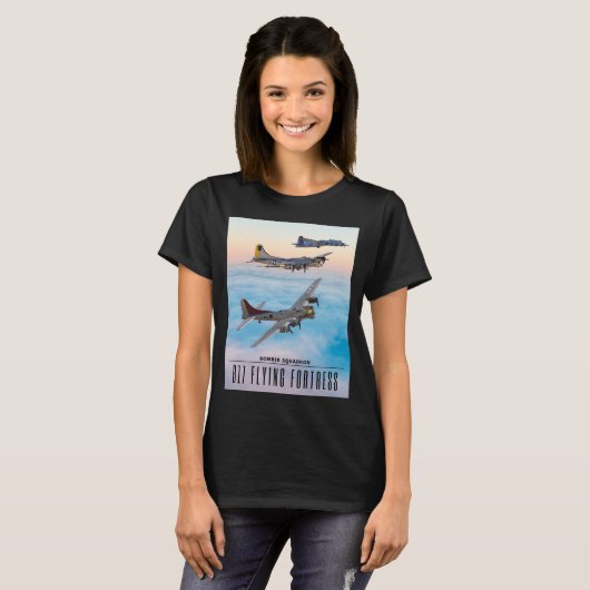 B-17 Vliegen FORT BOMMENWERPER SQUADRON T-shirt (Voorkant volledig)