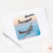B-17 Vliegen FORT BOMMENWERPER SQUADRON Vierkante Sticker (Envelop)