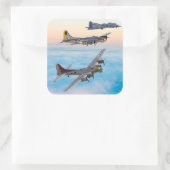 B-17 Vliegen FORT BOMMENWERPER SQUADRON Vierkante Sticker (Tas)