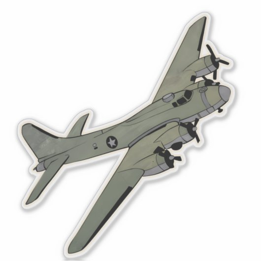 B-17, Vliegend fort, WO2 bommenwerper Sticker (Voorkant)