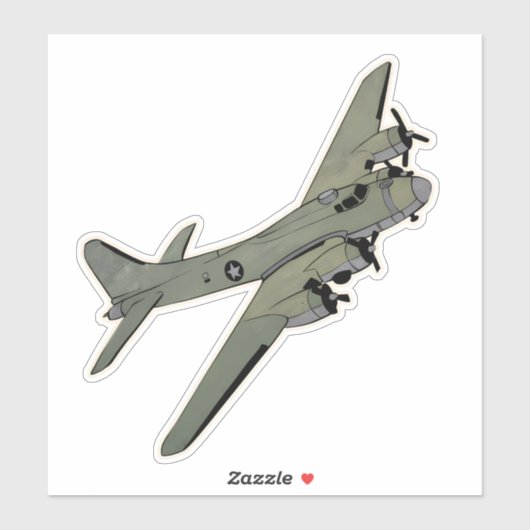 B-17, Vliegend fort, WO2 bommenwerper Sticker (Vel)