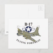 B-17 Vliegende fort Briefkaart (Voorkant / Achterkant)