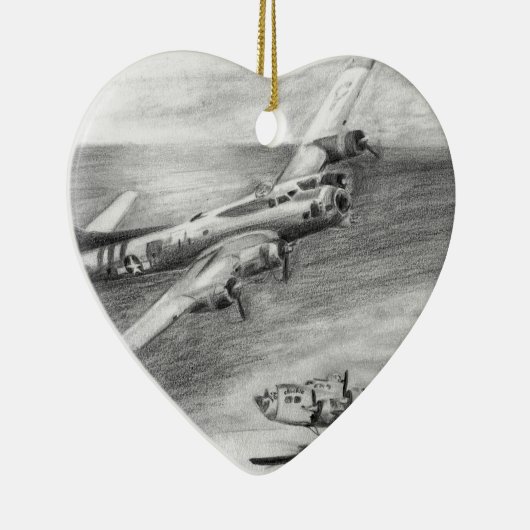 (B-17) Vliegende fort Keramisch Ornament (Rechts)