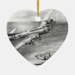 (B-17) Vliegende fort Keramisch Ornament