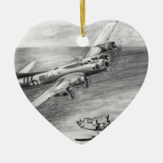 (B-17) Vliegende fort Keramisch Ornament (Voorkant)