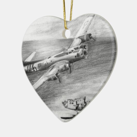 (B-17) Vliegende fort Keramisch Ornament (Links)