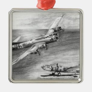 (B-17) Vliegende fort Metalen Ornament
